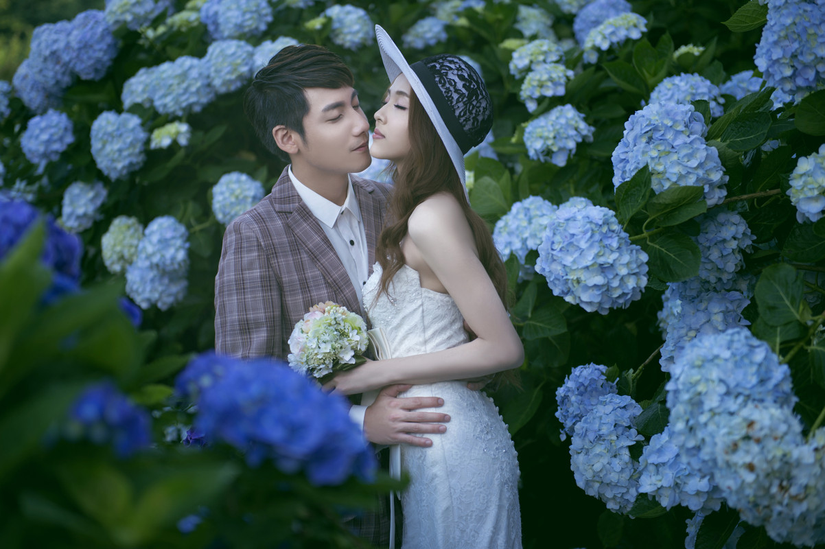 台中婚紗推薦,桃園婚紗推薦,自然婚紗照,花海婚紗,陽明山高家繡球花