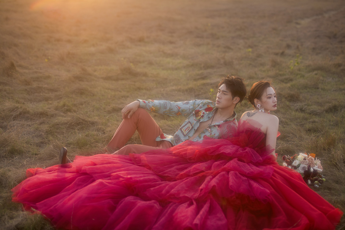 台中婚紗推薦,桃園婚紗推薦,自然婚紗照,逆光婚紗,三股草原,台南婚紗景點