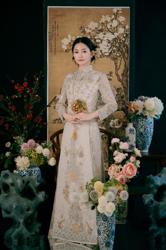 台中婚紗推薦,桃園婚紗推薦,中式婚紗,秀禾服,華納婚紗攝影棚內