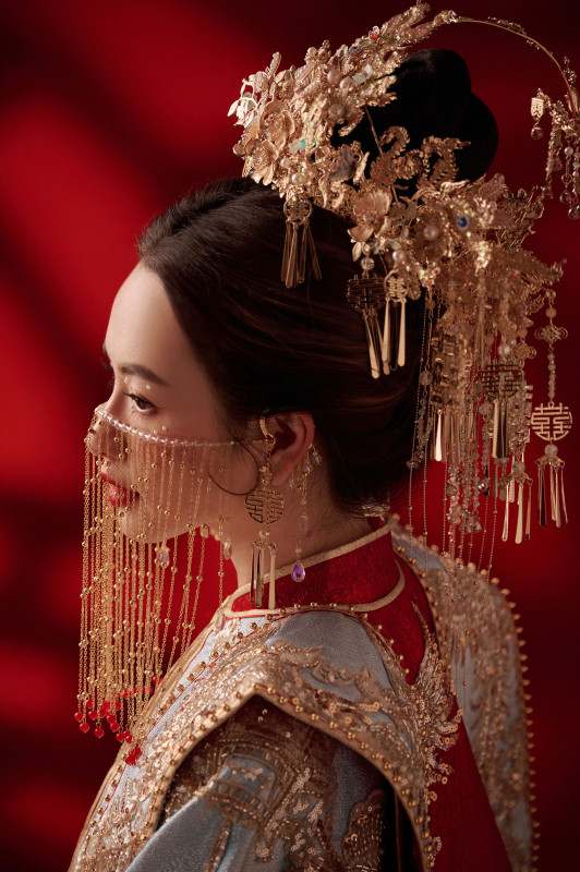 台中婚紗推薦,桃園婚紗推薦,中式婚紗,漢服婚紗,華納婚紗攝影棚內