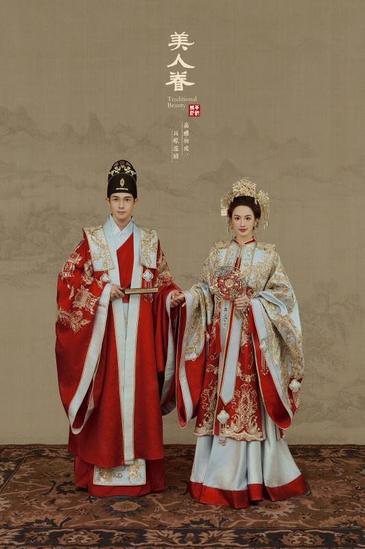 台中婚紗推薦,桃園婚紗推薦,中式婚紗,漢服婚紗,華納婚紗攝影棚內