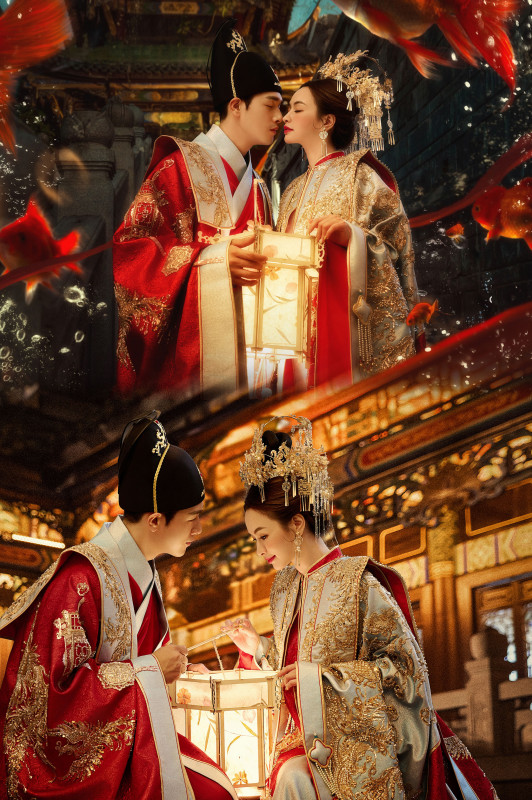 台中婚紗推薦,桃園婚紗推薦,中式婚紗,漢服婚紗,華納婚紗攝影棚內