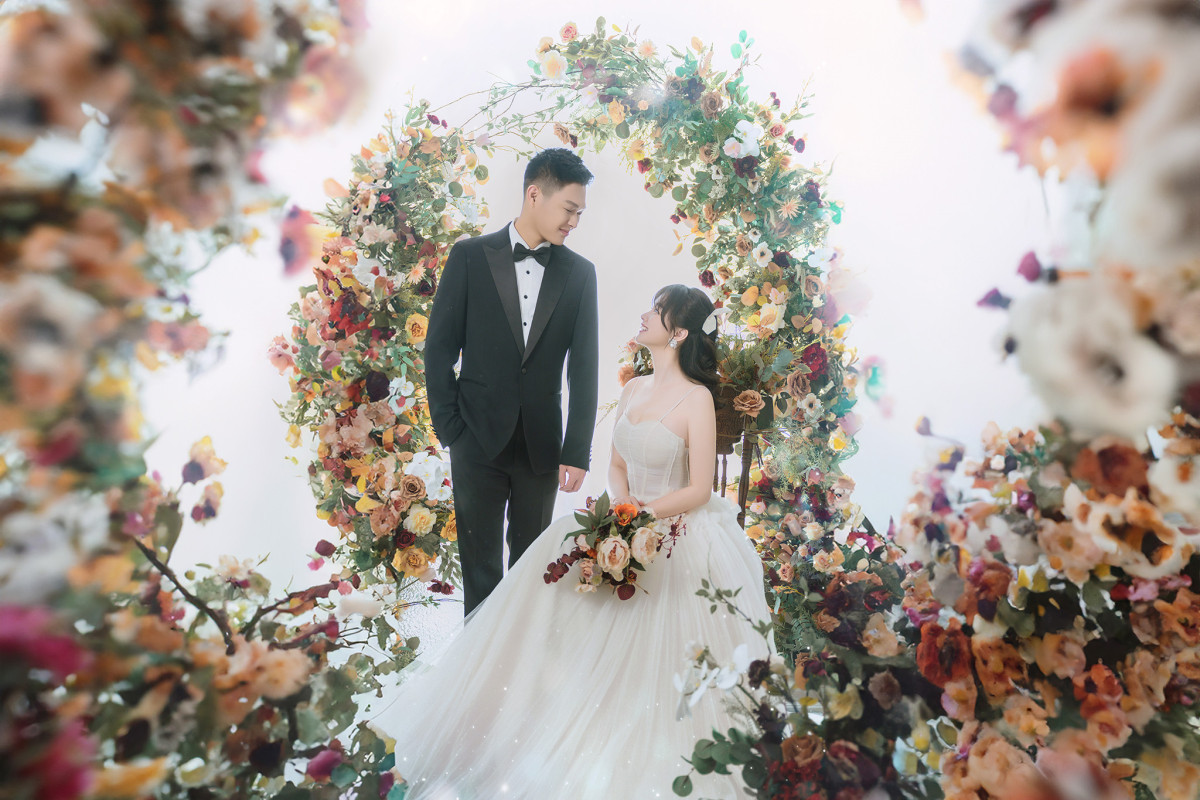 台中婚紗推薦,桃園婚紗推薦,韓式婚紗,韓系婚紗,華納婚紗攝影棚內