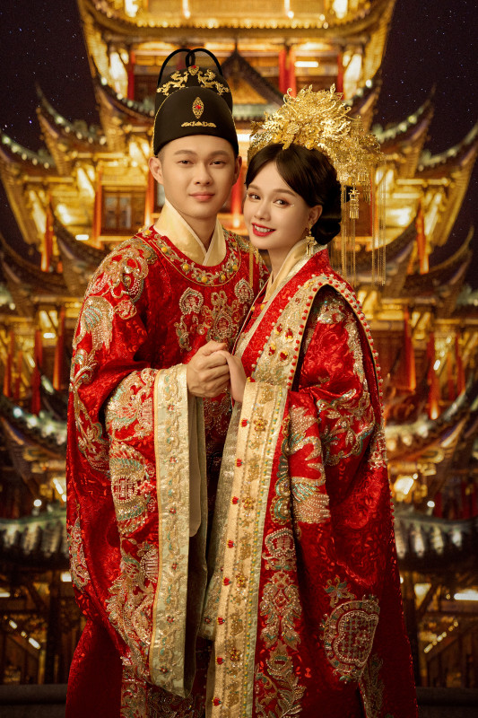台中婚紗推薦,桃園婚紗推薦,中式婚紗,漢服婚紗,華納婚紗攝影棚內