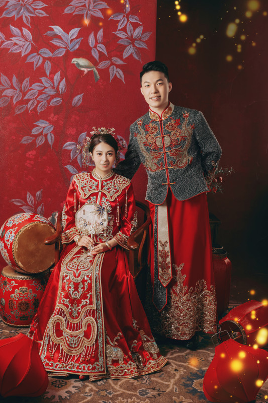 中式婚紗照,華納婚紗攝影棚,台中婚紗推薦,怡攝