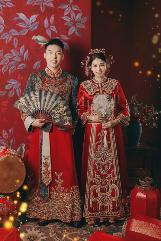 中式婚紗照,華納婚紗攝影棚,台中婚紗推薦,怡攝