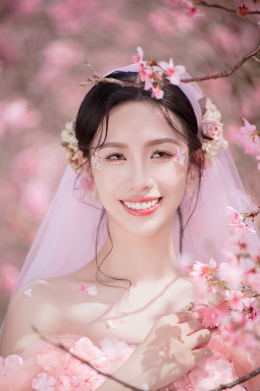 櫻花婚紗,中部婚紗景點推薦,台中婚紗景點推薦,花海婚紗照,櫻花鳥森林