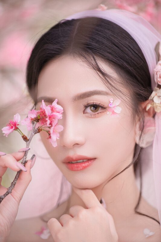 櫻花婚紗,中部婚紗景點推薦,台中婚紗景點推薦,花海婚紗照,櫻花鳥森林