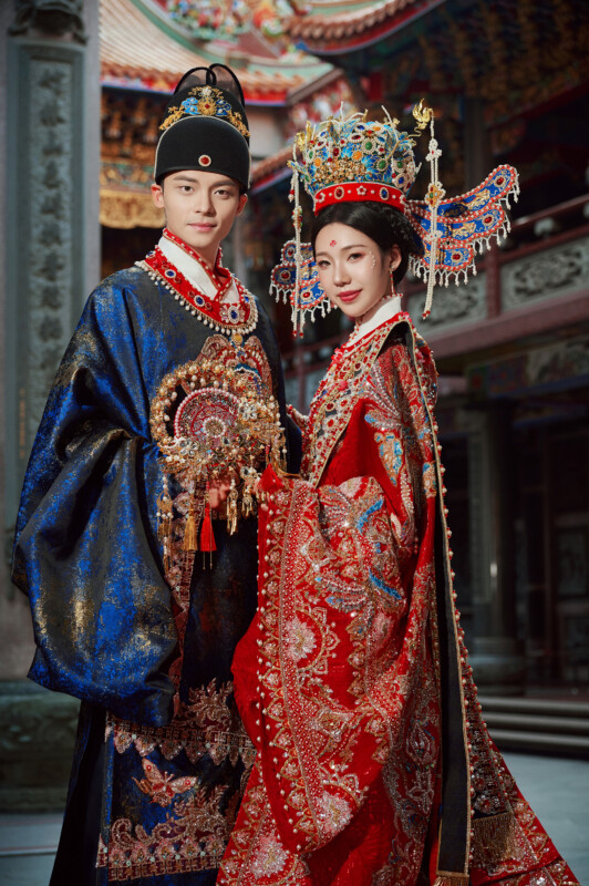 龍鳳褂,漢服婚紗,中國風婚紗,中式婚紗,竹林山觀音寺