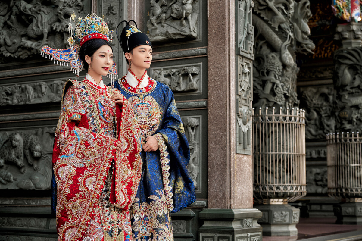 龍鳳褂,漢服婚紗,中國風婚紗,中式婚紗,竹林山觀音寺