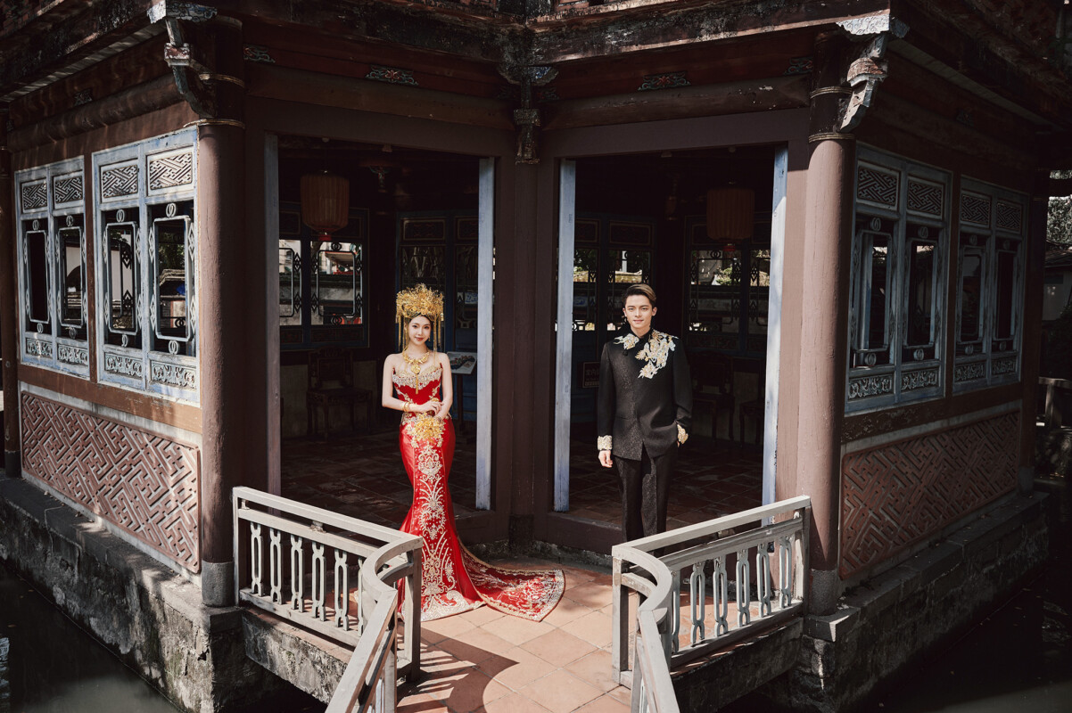 中式婚紗照,旗袍婚紗,台北婚紗景點,台北拍婚紗景點,林本源園邸