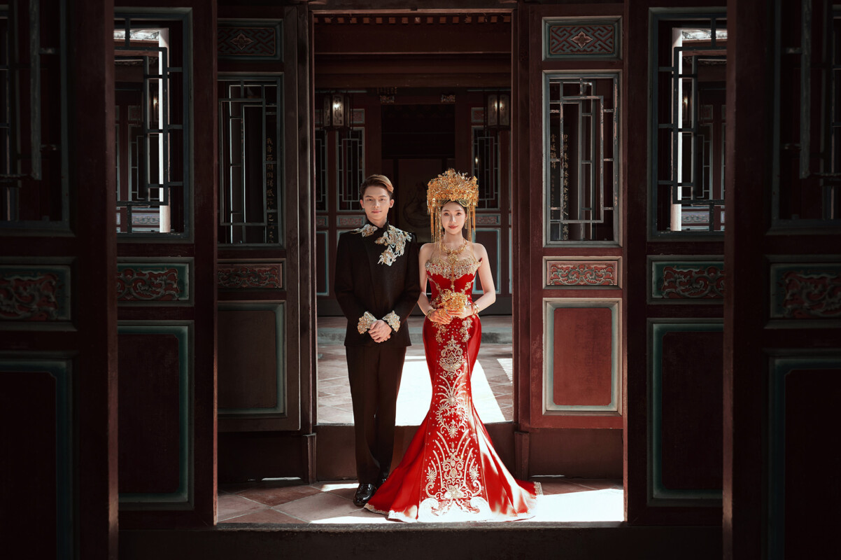 中式婚紗照,旗袍婚紗,台北婚紗景點,台北拍婚紗景點,林本源園邸