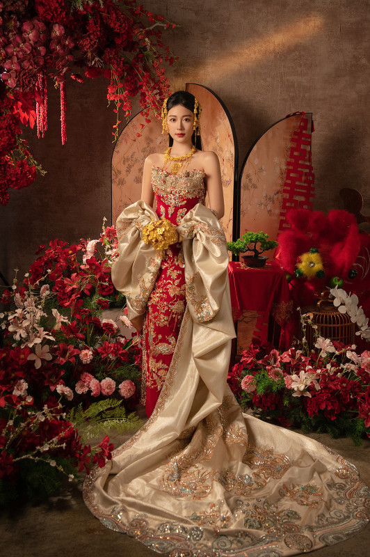 台中婚紗推薦,桃園婚紗推薦,中式婚紗,棚內婚紗照,華納婚紗攝影棚內