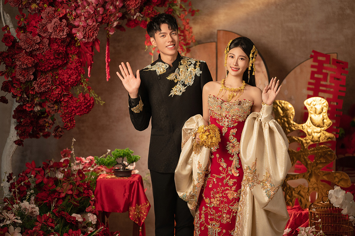 台中婚紗推薦,桃園婚紗推薦,中式婚紗,棚內婚紗照,華納婚紗攝影棚內
