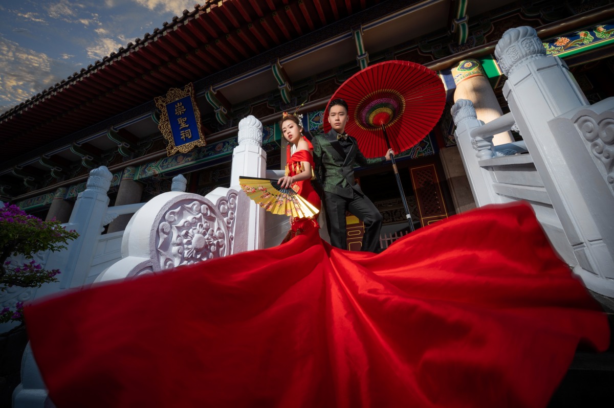 中式婚紗、台中婚紗店、台中婚紗推薦、婚紗照推薦、華納婚紗評價