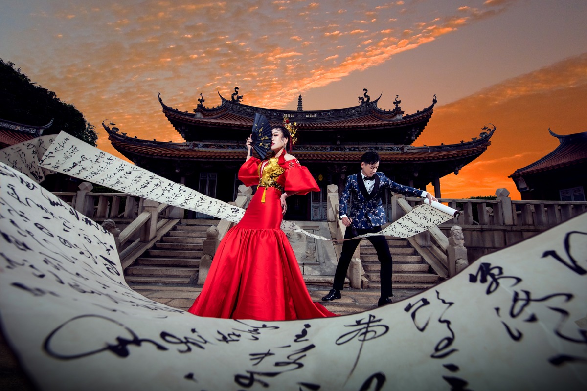 個性婚紗、台中婚紗店、台中婚紗推薦、婚紗照推薦、中式婚紗、華納婚紗評價